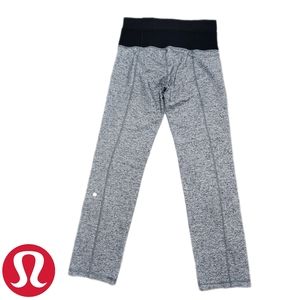 Lululemon Athletica Womens Size 10 Black & Grey Heathered Ful Length Yoga Pants